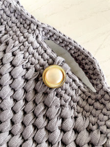 Crochet Gray Purse