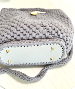 Crochet Gray Purse