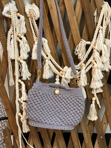 Crochet Gray Purse