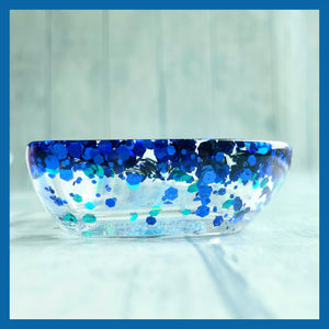 Blue Glitter Trinket Bowl