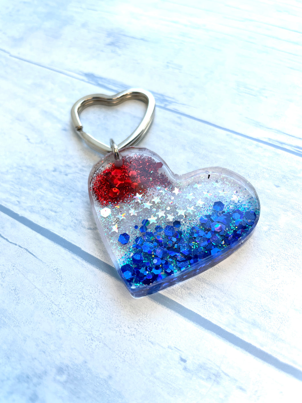 Patriotic Heart Keyring