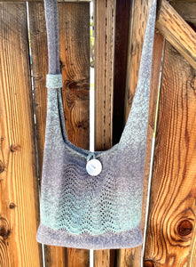 Ocean Ripples Beach Bag - Gray/Mint Green