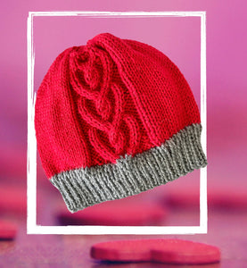 Cariad Beanie - Red/Gray Brim