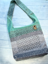 Load image into Gallery viewer, Beach Bag - Gray/Mint Green
