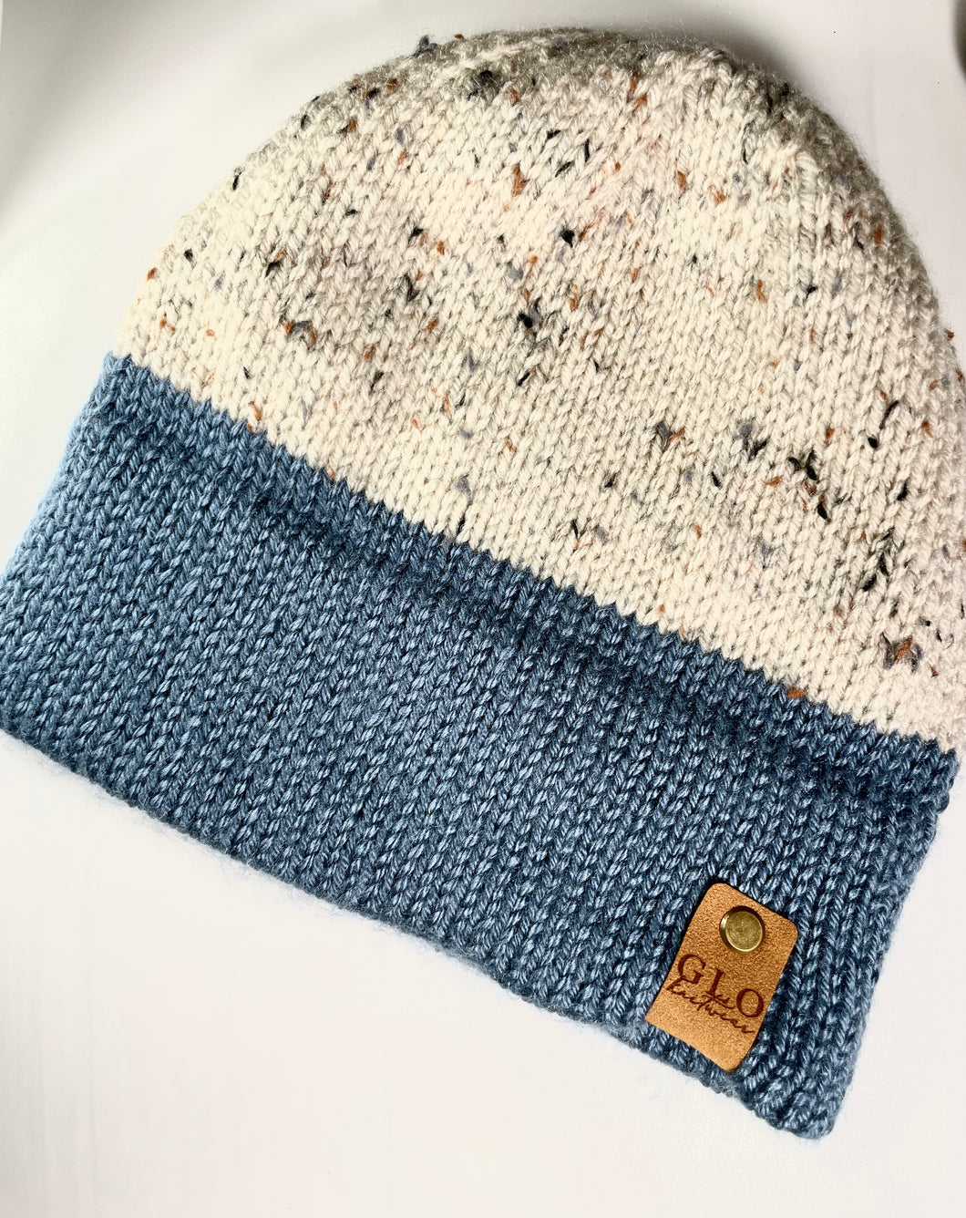 Speckled Beanie & Fingerless Gloves  - Country Blue