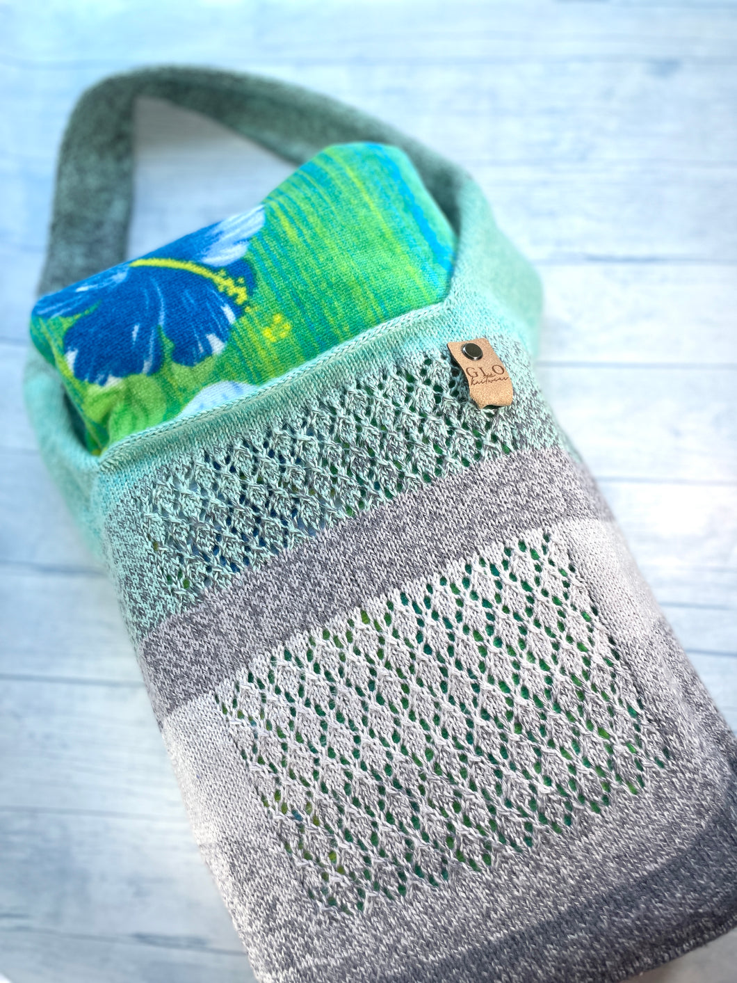 Beach Bag - Gray/Mint Green