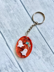 Oval Ghost Boo! Keychain