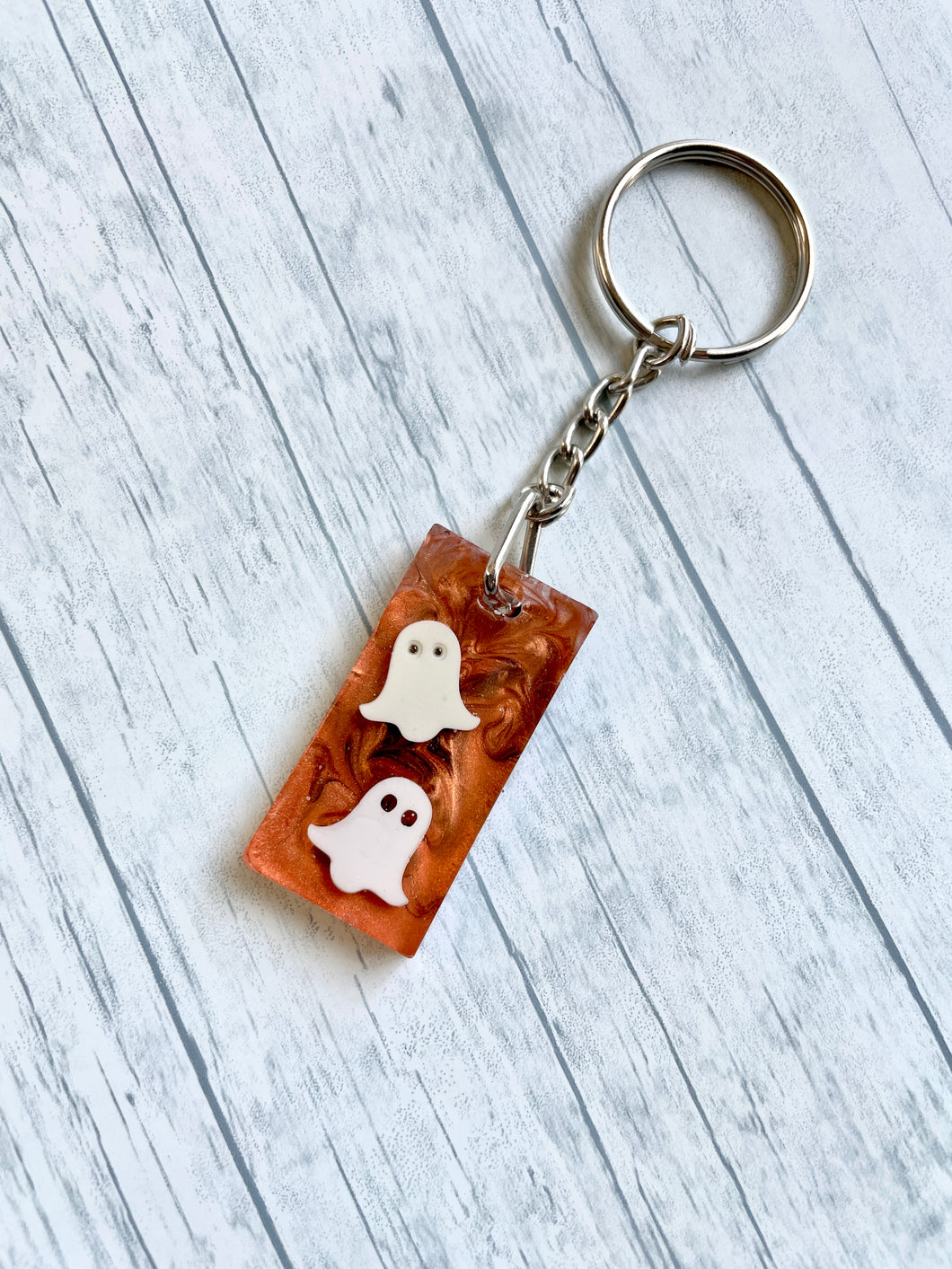 Rectangle Ghost Keychain